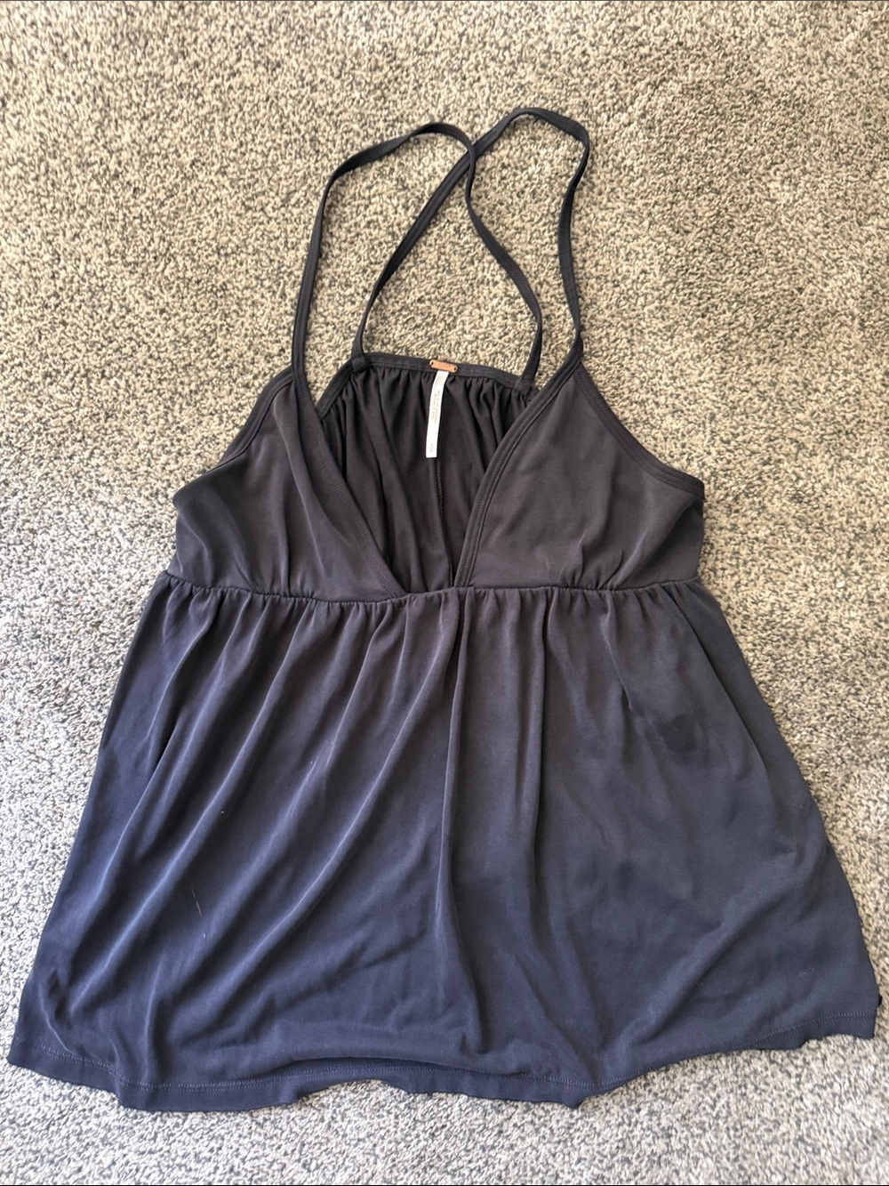 Free People Black V-Neck Double-Strap Camisole